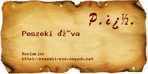 Peszeki Éva névjegykártya