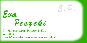 eva peszeki business card